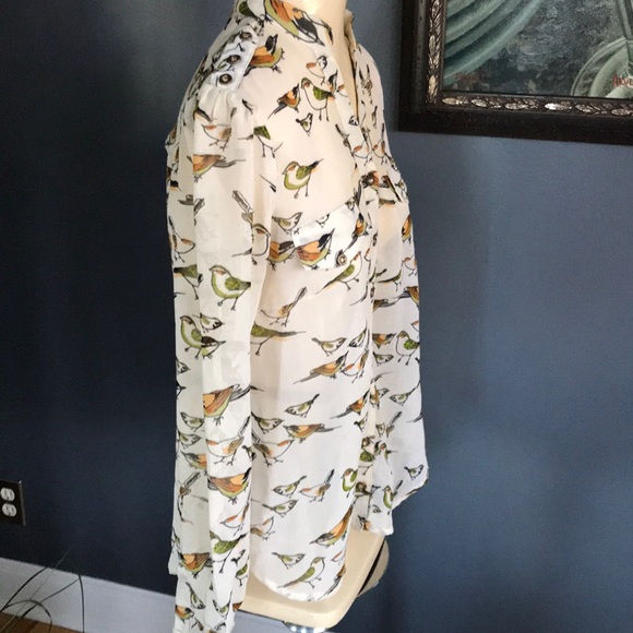 Atmosphere sheer ivory bird print blouse, new, 10 - Picture 4 of 7